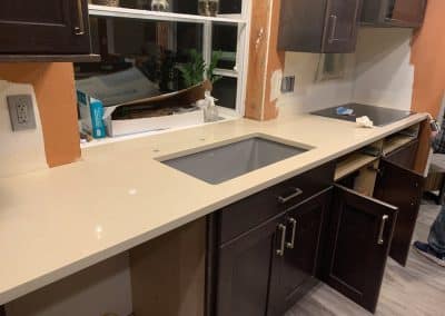 White granite counters