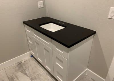 Black bathroom granite