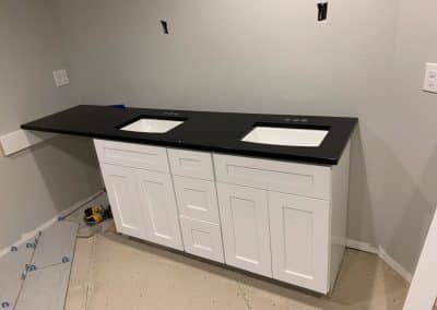 Black bathroom granite