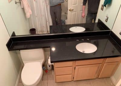 Black bathroom granite