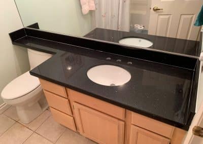 Black bathroom granite