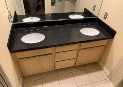 Black bathroom granite