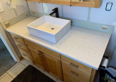 white bathroom granite